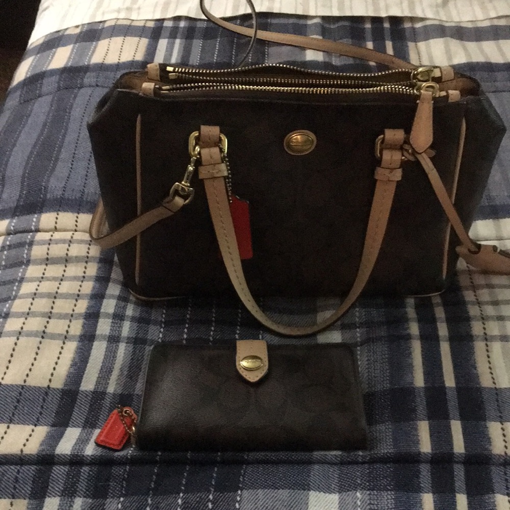 Cute medium sized Coach purse and matching wallet!